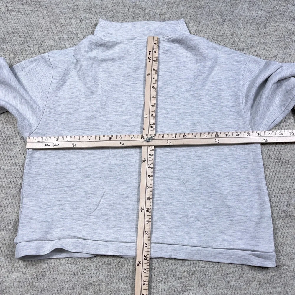 Varley Betsy Sweater Women Medium Gray Pullover Turtleneck Gym Lightweight‎